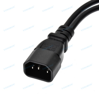 Cordon d'alimentation C14 vers 2* 5-15R, câble adaptateur répartiteur en Y C14 vers double 5-15R, 0,32 m/1 pi
