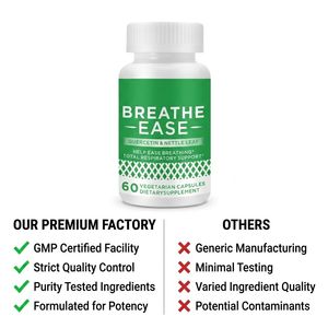 Integratore per il Supporto Polmonare con <span class=keywords><strong>Quercetina</strong></span> e Foglie di Ortica, 60 Capsule Vegetali, Salute Respiratoria Totale, Facilita la Respirazione, Fabbrica OEM ODM - Product Image 4