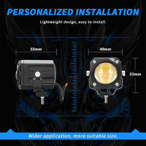 Feux antibrouillard supplémentaires pour <span class=keywords><strong>moto</strong></span>, <span class=keywords><strong>phares</strong></span> auxiliaires <span class=keywords><strong>LED</strong></span>, lampe longue portée 9-85V, double couleur, faisceau haut/bas, projecteurs <span class=keywords><strong>moto</strong></span> - Product Image 3