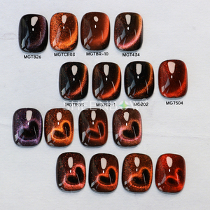 Bedak poles Gel longgar warna merah Super terang, TERBARU untuk seni kuku bubuk mata kucing - Product Image 1