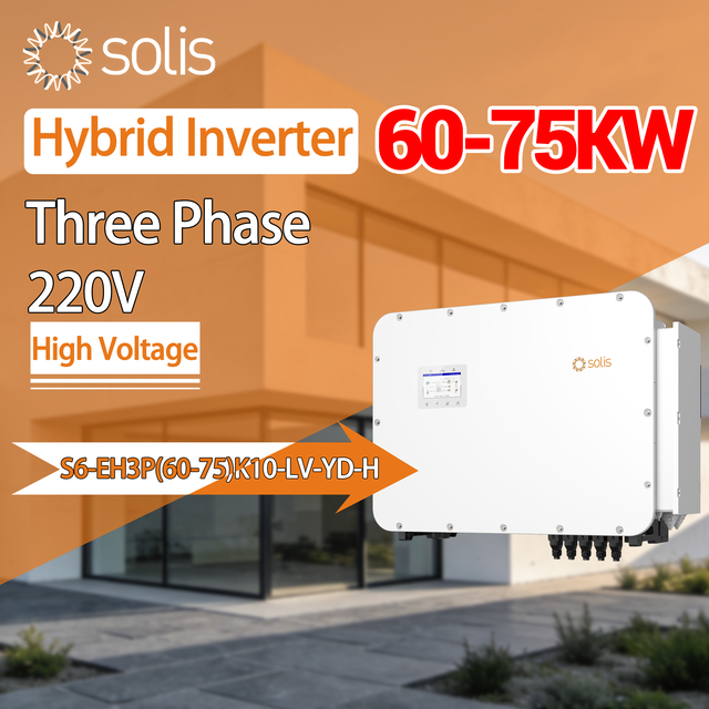 Solis Solar Inverter 220V Three-phase 60kw 75kw Solis Hybrid Inverter S6-EH3P(60-75)K10-LV-YD-H