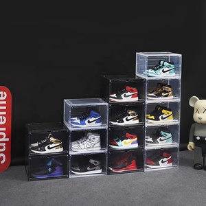 PW Easily open magnetic shoe storage box under bed closet personalised shoe box sneaker organizer
