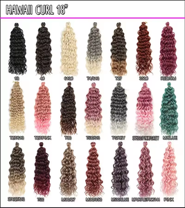 Trenzas de ganchillo rizadas al agua sintéticas al por mayor extensiones de cabello a granel cabello trenzado rizado sintético degradado de onda profunda - Product Image 4