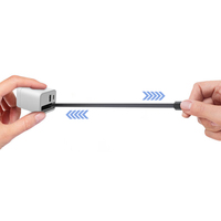 Adaptateur de chargeur de téléphone GaN 65W 2026 à 2 ports avec câble rétractable, charge rapide 5V3A 9V3A 12V3A 15V3A pour téléphone portable/MacBook