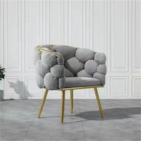 Tabouret de maquillage moderne en aluminium et velours, chaise bulle de luxe léger pour salon, avec dossier, simple, pour coiffeuse et nail art