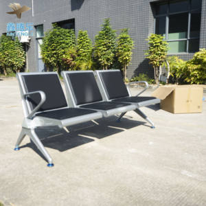 Silla de Ocio Comercial para Exteriores Shunde Furniture, de Poliuretano, Hierro, Madera y Acero, para Oficina, Aeropuerto, Hotel, Salas de Espera, Parque - Product Image 6