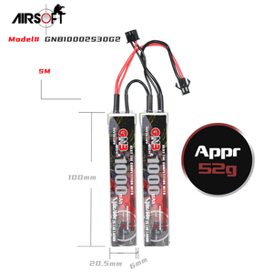 Gnb Gaoneng 1000Mah 2S 7.4V 30c 60c Rc Lipo Batterij Airsoft Sm Connector - Product Image 3