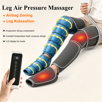 Masseur de jambes enveloppant avec pression d'air et chaleur - Machine de massage pétrissant à 3 modes pour le soulagement des mollets, des genoux et des pieds