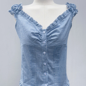 <span class=keywords><strong>Camicia</strong></span> <span class=keywords><strong>a</strong></span> maniche corte da <span class=keywords><strong>donna</strong></span> con scollo <span class=keywords><strong>a</strong></span> V in stile americano <span class=keywords><strong>a</strong></span> <span class=keywords><strong>quadri</strong></span> primaverile - Product Image 1