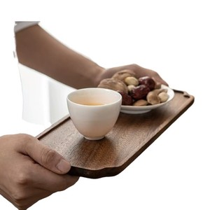 Solid Walnut Wood Tray Rectangle Decorative Home Tableware Dry Brewing Japanese <b>Teacup</b> Serving Dish - Product Image 5