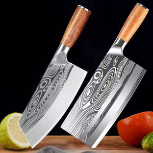 उच्च ग्रेड 3Cr13 स्टेनलेस स्टील रसोई चाकू सेट हस्तनिर्मित जाली ब्लेड चीनी शेफ सब्जी सफाई और बोरिंग लकड़ी चाकू - Product Image 1