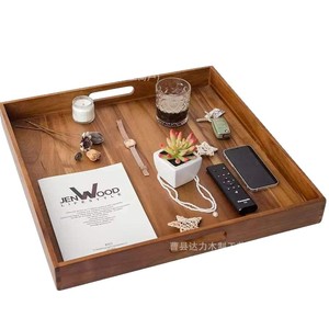 Solid Wood Square Serving <b>Tray</b> Extra <b>Large</b> Portable For Desserts Fruits Party Gatherings - Product Image 2