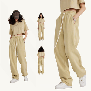 Pantalon de jogging évasé unisexe à imprimé personnalisé et jambe large en coton pantalon de sport de style décontracté - Product Image 3