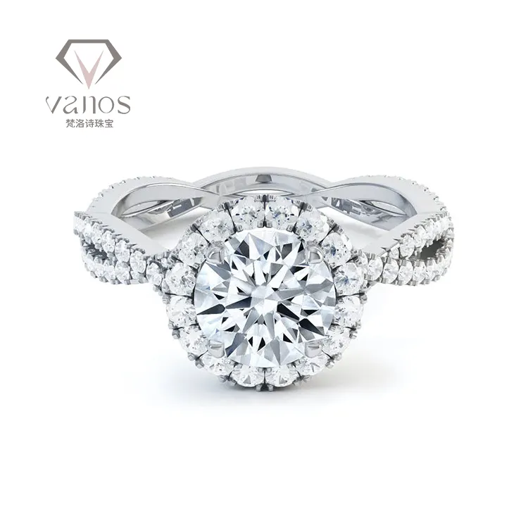 luxurious 1ct VVS Round Diamond Engagement Jewellery Ring Settings IGI Certified Lab Grown Diamond Wedding Ring Set White Gold