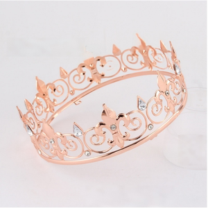 Grande Couronne Métallique Style Médiéval Antique Couronne de Roi Tiare de <span class=keywords><strong>Prince</strong></span> Accessoires de Mariage et d'Halloween - Product Image 3