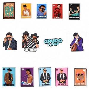 流行设计促销国旗鞋装饰魅力自制木块软聚氯乙烯鞋 - Product Image 4