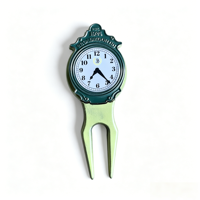 Outil de réparation de divots de golf magnétique personnalisé en forme d'horloge vintage, fourche de réparation de pitch de golf, logo personnalisé, cadeau pour club de golf