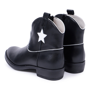 Fashion Cute Round Toe <b>Pull</b> on Leather Winter Youth Girls Western Cowboy Cowgirl Boots - Product Image 2