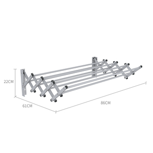 Séchoir à <span class=keywords><strong>linge</strong></span> mural rétractable en aluminium à prix avantageux, 6,5 m - Product Image 2