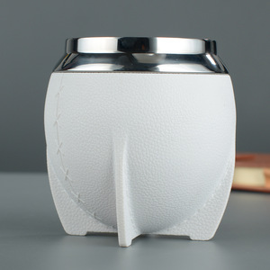 Tazza per Yerba <span class=keywords><strong>Mate</strong></span> in Acciaio Inox 18/8 a Doppia Parete con Rivestimento in Pelle 280ml con Bombilla per Yerba <span class=keywords><strong>Mate</strong></span> - Product Image 5