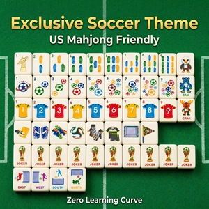 Goldenloong Nouveau Mahjong américain de luxe sur mesure, 160 tuiles en acrylique gravées, thème <span class=keywords><strong>Coupe</strong></span> <span class=keywords><strong>du</strong></span> <span class=keywords><strong>Monde</strong></span> de Football 2026, coloré - Product Image 5