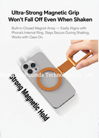 Support de téléphone magnétique en aluminium compatible avec les smartphones iPhone et Android, support de bureau pliable réglable sur 3 axes