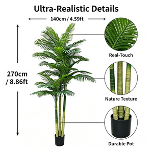 <span class=keywords><strong>Palmier</strong></span> Areca Artificiel Géant 270cm, Arbre Artificiel en <span class=keywords><strong>Pot</strong></span> <span class=keywords><strong>pour</strong></span> Décoration de Sol d'Atrium d'Hôtel, Centre Commercial, Entrée - Product Image 4