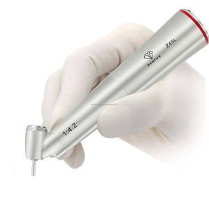 Handpiece della testa di angolo di 45 gradi con la 1:4 ottica. 2 che aumenta Quattro <span class=keywords><strong>Burs</strong></span> dello spruzzo FG per il <span class=keywords><strong>Micro</strong></span> motore elettrico della sedia dentaria - Product Image 1