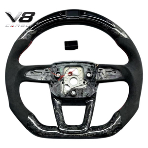 Volant en fibre de carbone véritable V8carbon pour A5 <span class=keywords><strong>S5</strong></span> RS5 Avant B95, accessoires de voiture, pièces automobiles modifiées, style sport racing, personnalisé - Product Image 6