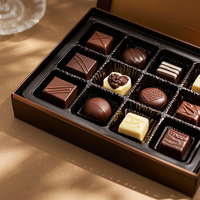 Boîte-cadeau de luxe sur mesure en chocolat brun haut de gamme, boîte alimentaire rigide avec couvercle, laminage brillant, estampage pour emballage de mariage