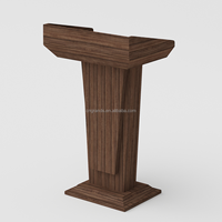 Pupitre de conférence professionnel en bois traditionnel, écologique, durable, avec dossier coulissant, mobilier commercial robuste pour universités et théâtres