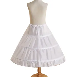 2或3圈儿童裙带线蕾丝装饰白色儿童衬裙花童连衣裙下裙松紧腰全