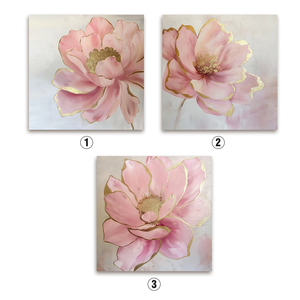 100% fait à la main moderne impressionniste peinture à l'<span class=keywords><strong>huile</strong></span> classique rose or fleur <span class=keywords><strong>sur</strong></span> <span class=keywords><strong>toile</strong></span> mur Art pour la décoration intérieure salon - Product Image 4