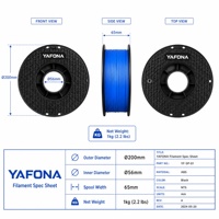 Filament PLA YAFONA 1KG 1,75 mm pour imprimantes 3D, plastique PLA importé, température d'impression 200°C, modèle CT-B38350