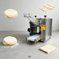 Usine de transformation de viande 	 Machine à étaler la pâte pour chapati, samosas, gyozas, wontons, rouleaux de printemps, et à presser les feuilles de pâte pour dumplings et le pain pita