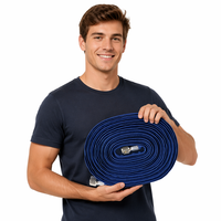 Tuyau d'arrosage extensible Premium de 7,6 m (25 pieds) bleu Magic, flexible, avec raccords métalliques argentés, anti-torsion, idéal pour petits patios