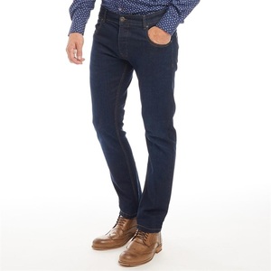 Pantalones vaqueros ajustados rectos sólidos de alta calidad para hombre, estilo informal, botón de talla grande, transpirable, precio al por mayor, Bangladesh - Product Image 2
