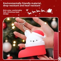 Porte-clés Lumineux Lapin à Longues Oreilles de Noël, Effet Vibration 3 Vitesses, Recharge USB, Pendentif pour Sac à Dos et Sac à Bandoulière