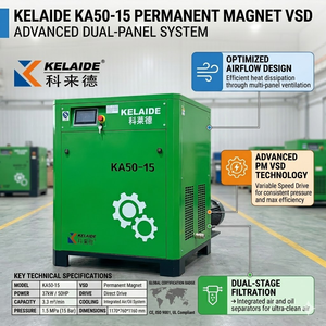 KELAIDE KA50-15 37kW 50HP Permanent Magnet VSD Screw Air <b>Compressor</b> 3.3m³/min 1.5MPa Air Cooled Stationary <b>Industrial</b> - Product Image 3