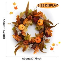 Kain Sutra Buatan Tiruan Motif Bunga Peony dan Labu, Desain Daun Maple Musim Gugur, Tahan Air, Tahan UV, Ramah Lingkungan, Dekorasi