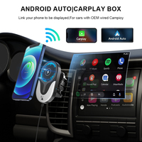 Chargeur de voiture sans fil 2 en 1, adaptateur CarPlay Android Auto, charge rapide 15W, portable, WiFi 5G, connexion automatique, commande vocale pour iPhone