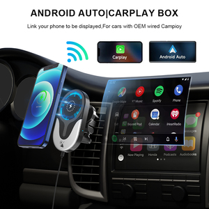 อะแดปเตอร์ชาร์จไร้สายในรถยนต์ 2 in 1 รองรับ <span class=keywords><strong>CarPlay</strong></span> และ Android Auto ชาร์จเร็ว 15W พกพาสะดวก เชื่อมต่อ WiFi 5G อัตโนมัติ ควบคุมด้วยเสียง สำหรับ <span class=keywords><strong>iPhone</strong></span> - Product Image 3