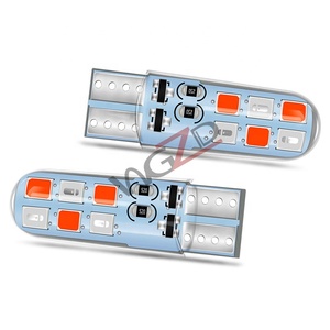 Bóng Đèn Phổ Biến Đèn LED W5W 194 168 T10 12SMD 2835 Đèn Flash Nhấp Nháy Hai Màu Đỏ + Xanh Dương Tự Động Nhấp Nháy Bằng Silicon - Product Image 2
