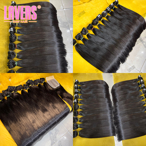 Paquets de cheveux humains avec fermeture Paquets de cheveux humains droits vierges cambodgiens bruts, cheveux bruts de donneur unique vietnamien à double tirage - Product Image 4