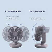 Nouveau ventilateur de bureau 2026, silencieux, électrostatique, 12 vitesses, oscillation automatique, moteur sans balais, compact