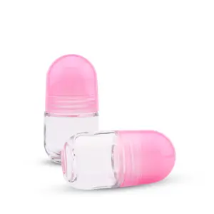 Bola de plástico de perfume 50ml, rolo de óleo essencial de vidro na garrafa do desodorante com bola de rolo de plástico