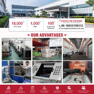 Robinet de cuisine moderne à double douchette, corps en laiton finition chromée, avec cartouche céramique et bec orientable de 10 pouces - Product Image 4