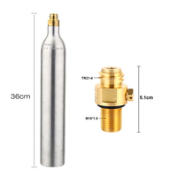 Bouteille de CO2 vide de 0,6 L en aluminium, réservoir de CO2 pour soda avec valve TR21-4, eau fraîche gazeuse, recharge de boisson gazeuse, fabrication de soda à domicile