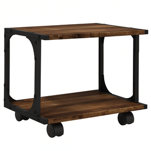2-Tier Smoked Oak Engineered Wood <b>Printer</b> <b>Stand</b> 16.1x11x13.2 Inches For Laptop Use - Product Image 1