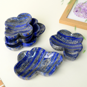 Nouvel arrivage : Bol en lapis-lazuli sculpté à la main en forme de fleur, en cristal naturel, pour la guérison et la décoration - Product Image 1